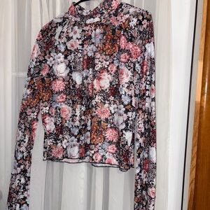 SHEIN Floral Multicolor Long Sleeve Blouse
